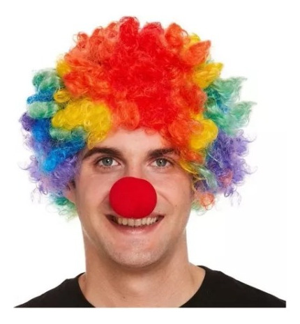 Peluca Afro Payaso Colores Multicolor Disfraz Hallowen Lgbt