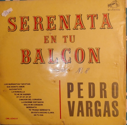 Vinilo Lp De Pedro Vargas  --serenata En Tu Balcon (xx719