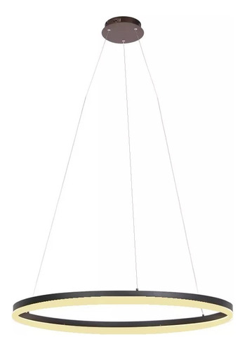 Lámpara Colgante Tipo Aro Negro 60 Cm Luz Cálida 36w 220v