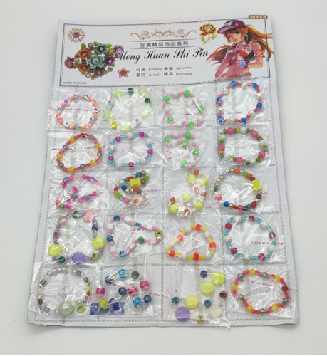 Pack 20 Pulseras Fashion Niña Sorpresa Cumpleaños Y Fiestas