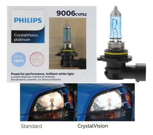 2 Bombillas Philips Crystal Vision Platinum 9006 Hb4 51w