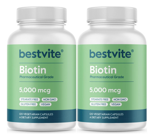 Bestvite Biotina 5000mcg 240 Cápsulas Vegetarianas