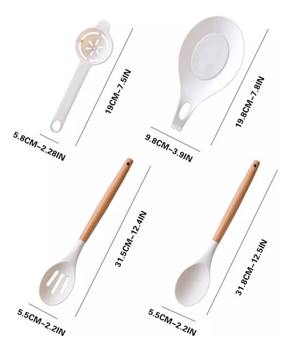 Para Juego De 14 Cucharas Y Ollas Antiadherentes