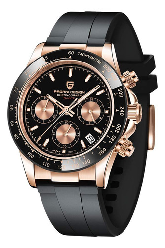 Reloj Pagani Resistente Al Agua Para Hombre, Negro Y Dorado