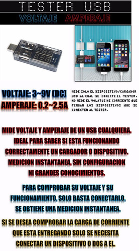 Imagen 5 de 6 de Tester Usb - Medidor De Voltaje Y Amperaje Dc