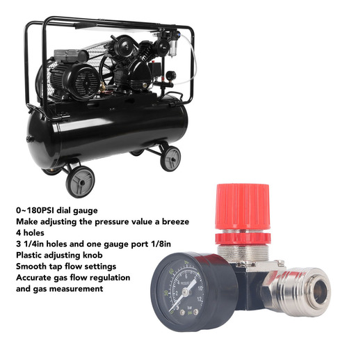Kit Regulador De Compresor Aire Válvula 4 Vías 1/4 PuLG Npt