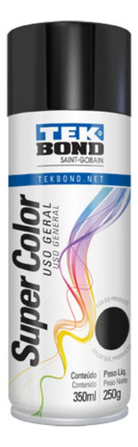 Pintura Super Color Negro Brillante Tekbond 350ml Uso Gral