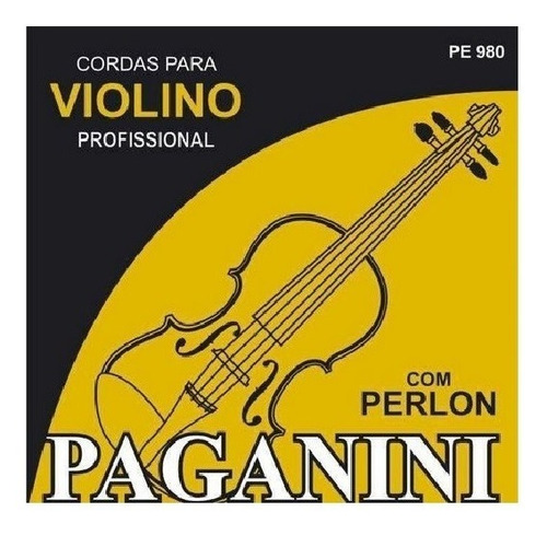 Jogo Cordas Violino C/ Perlon Pe980 Profissional Paganini 