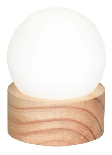 Velador Nordico Madera Natural Apto Lampara Led