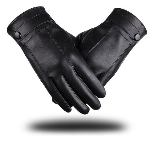 Guante De Manga For Hombre Cuero Cálido Invierno Moto Ski