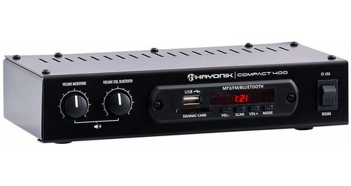 Amplificador 40w Com Bluetooth Compact 400 Preto Hayonik