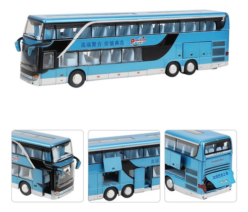 1:50 Escala De Doble Decker Bus Modelo De Juguete Con Luz Le