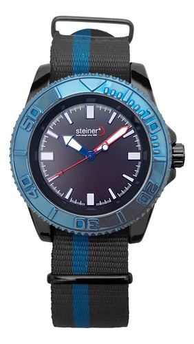 Reloj Steiner Análogo Extensible Multicolor Nylon Jr. 3atm Fondo Negro