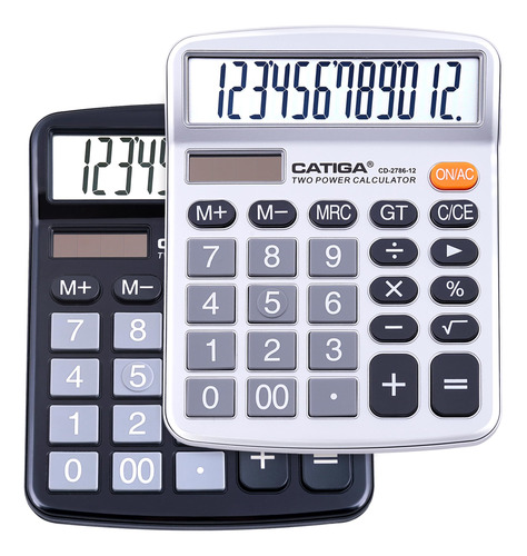 Calculadora De Escritorio (paquete De 2) 12 Dígitos Con Pan