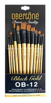 Comprar Pinceles Para Acrilico Y Óleo Obertone Black Gold Set 12 Pza