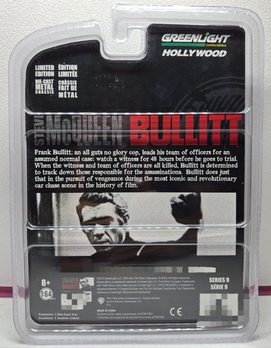 Greenlight 1967 Ford Custom Steve Mc Queen Bullitt 1:64 C-18 Amarillo (Usado)