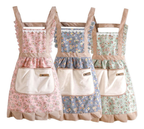 Aa Delantales Para Mujer Con Bolsillos, 3 Unidades, Diseño