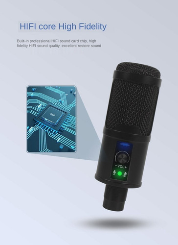 Microfono Condensador Usb Bm-65 Cardiode Tripode+filtro+mute