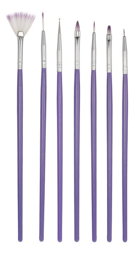. Conjunto De Pincéis Roxos Para Nail Art: Acrílico,