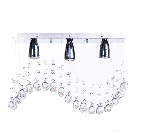 Candil 3l Williams Crystral 00986/3 Ola Petit Chrome Gamalux