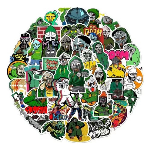 50 Stickers De Mf Doom - Pegatina Autoadhesiva