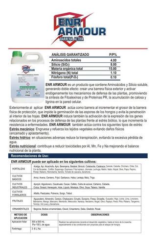 Imagen 3 de 4 de Enr Armour Fertilizante Agrícola Silicio Foliar Orgánico 1 L