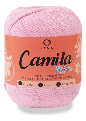 Linha Camila Fashion Coats 500m 150g Tex 300 - 100% Algodão Cor 00025 - Rosa