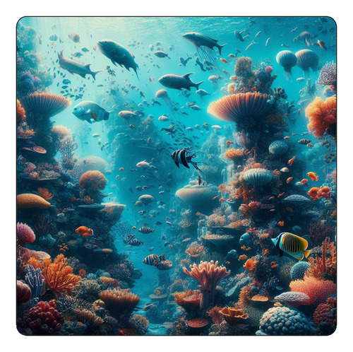 Mousepad Mundo Submarino Exotico Mar Oceano Roca