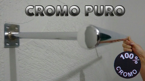 Imagem 6 de 8 de 6 Arara De Parede Luxo Super Cromo 1 Metro Não Risca Barato