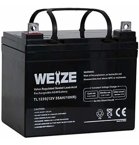 Weize - Batería Recargable De 12 V 35 Ah Sla De Ciclo Profun