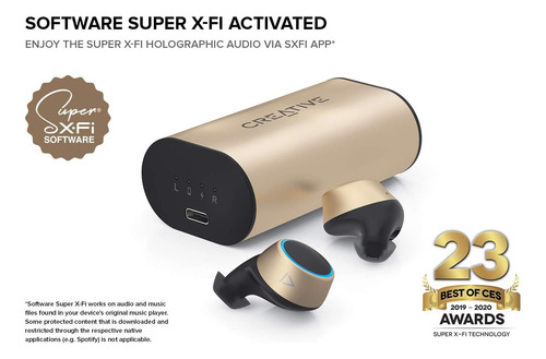 Audifonos Inalambricos Bluetooth Creative Outlier Gold 39hrs