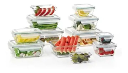 Envases De Vidrio Para Comida Con Seguro Toper Cristal 24 Pz