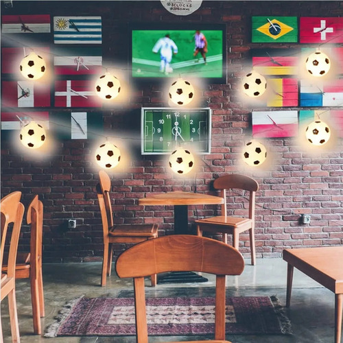 T 2 Cadenas De Luces Led Para Balones De Fútbol, 40 Luces