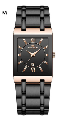 Reloj Rectangular Con Correa De Acero Inoxidable Para Hombre