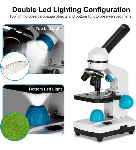 Microscopio For Estudiantes Adultos Microscopios 40x-2000x
