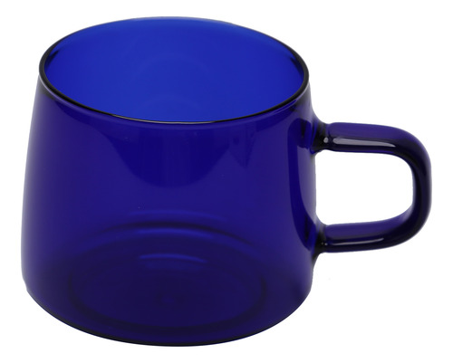 Taza De Café De Vidrio Azul, 350 Ml, Con Asa Alta