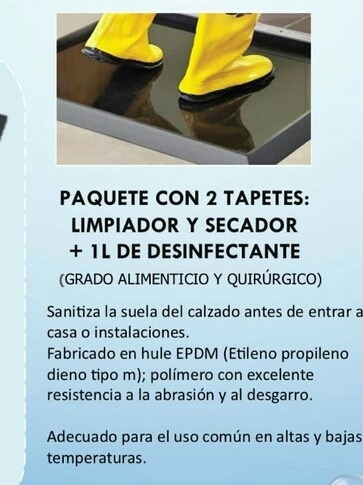 Kit Tapete Sanitizante Para Desinfectar Calzado 90x60cm