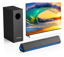 Comprar Passau Barra De Sonido Para Smart Tv Con Subwoofer, Altavoces De Tv De 2.1 Canales Barra De Sonido Pequeña Bass Profundo Para Pc Gaming Monitor De Sonido Barras De Sonido Bluetooth\u002Faux\u002Fhdmi (arc)