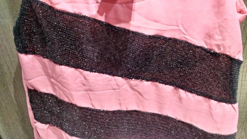 Musculosa De Gasa Rosa, Con Detalles