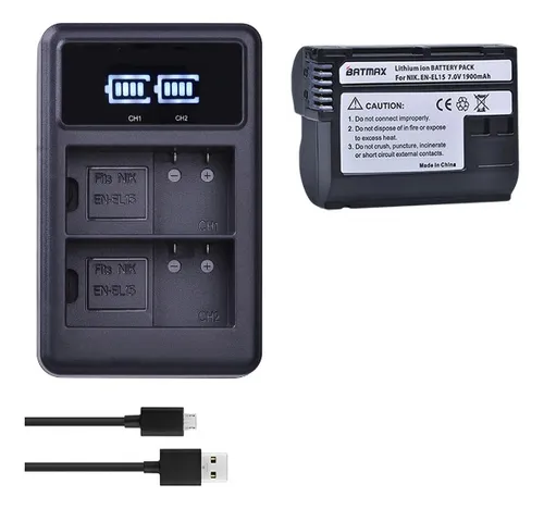 comprar Kit En-el15 Carregador Duplo Usb Para Nikon D7500 D850 V1 F