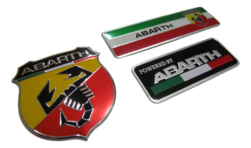 Kit 3 Emblemas Abarth Fiat 500 Mobi Uno Palio Accesorios