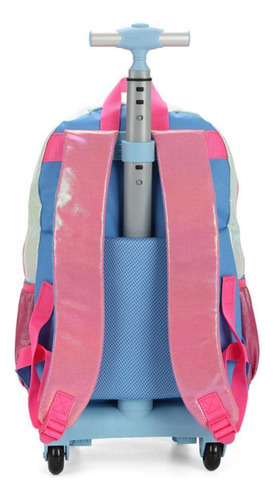 Mochila Rodinhas Barbie Com Brilho Azul/rosa Luxcel