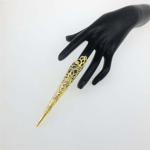 Imagen 3 de 12 de 2xchinese Antiguo Hueco Punk Antiguo Oro Garra Nudillo