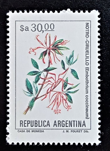 Argentina Flores, Sello Gj 2112 $a 30 Fósforo 84 Mint L17827