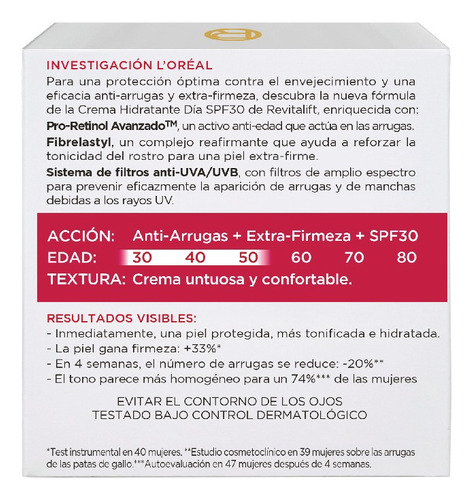 Crema Hidratante Revitalift Anti-arrugas L'oréal Paris 50ml