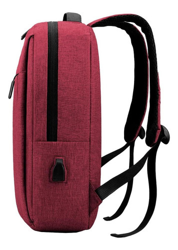 Mochila Masculina Reforçada Casual Trabalho Multifuncional Cor Vermelha