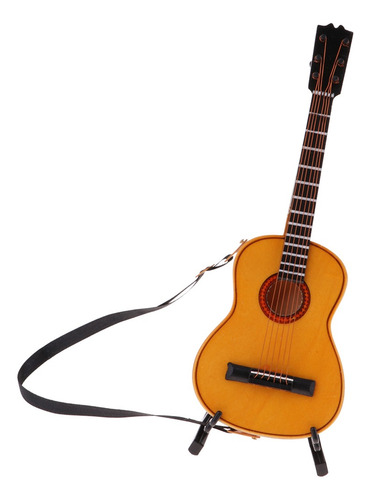 Imagen 3 de 11 de Guitarra Eléctrica De Madera De 1/6 De Escala Con Soporte