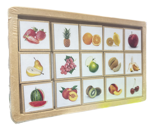 Juego De Coincidencias De Frutas Madera - Maderactico