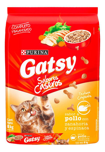 Gatarina Gatsy Sabor A Pollo Con Zanahoria Y Espinaca 8kg