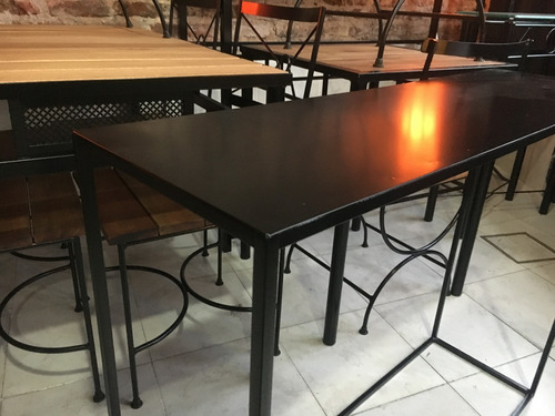 Imagen 8 de 9 de Mesa Apoyo Dressoire Hierro Macizo Chapa Industrial 100x30cm